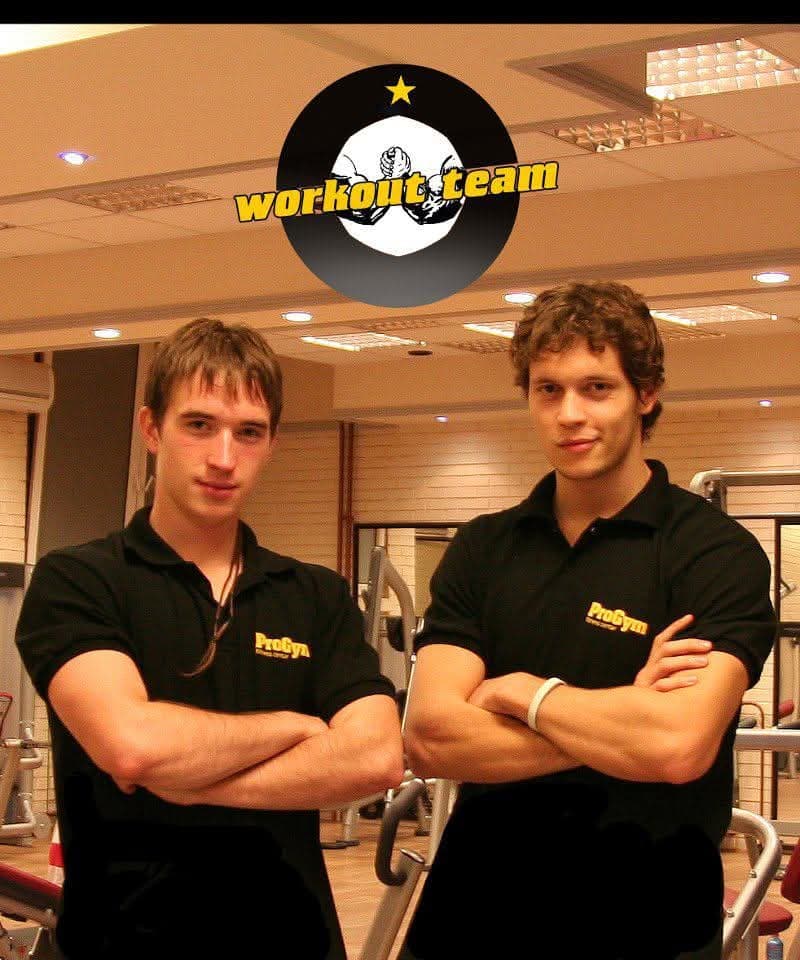 Jovan Prpa i Nikola Stojiljković u teretani, 2012. godine